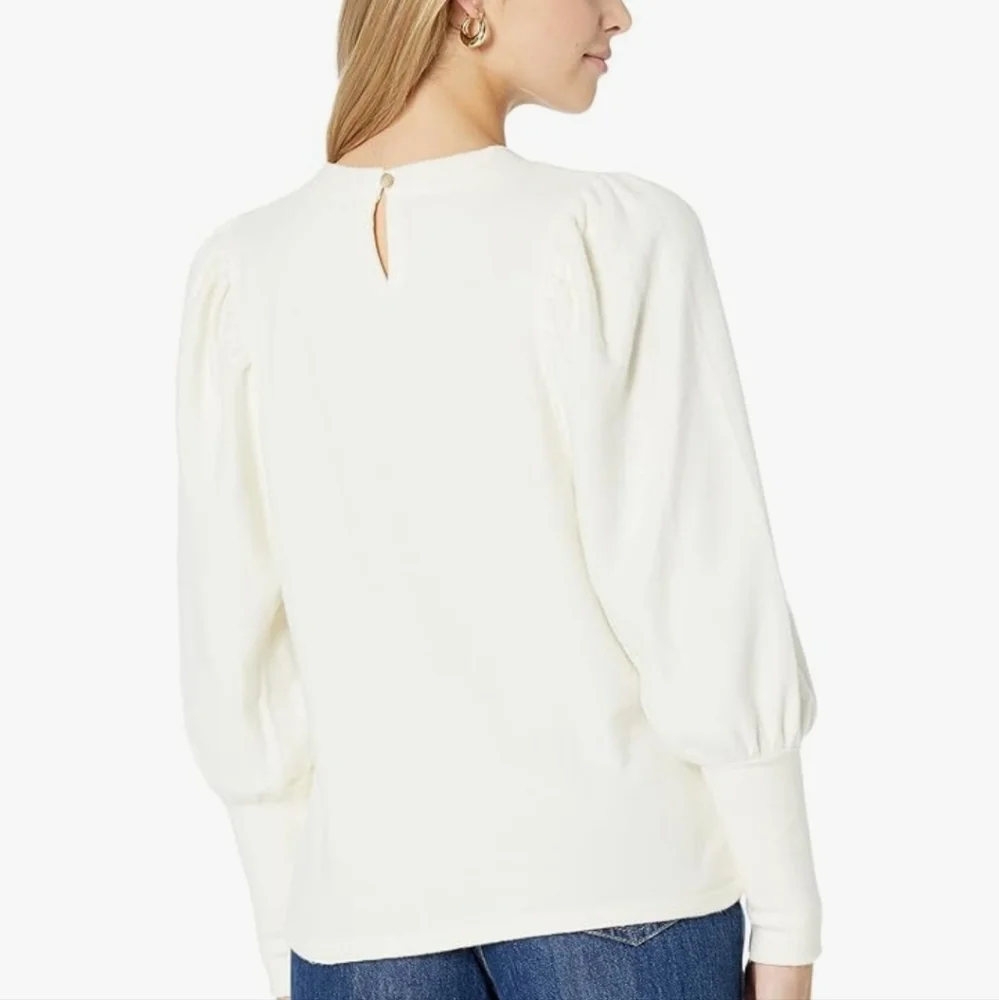 Madewell Piglet Mutton Sleeve Top Antique Cream Puff Sleeve Blouse Size XL - Picture 2 of 9
